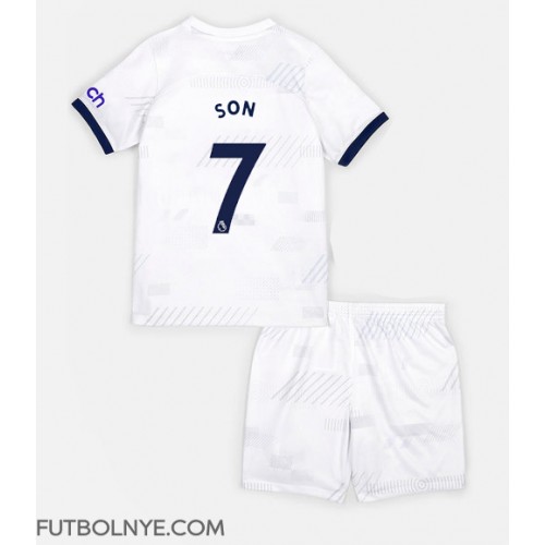 Camiseta Tottenham Hotspur Son Heung-min #7 Primera Equipación para niños 2023-24 manga corta (+ pantalones cortos)